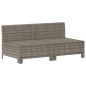 Gartensofa 2-Sitzer mit Kissen Grau Poly Rattan Gartensofa 2-Sitzer mit Kissen Grau Poly Rattan