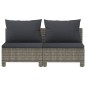 Gartensofa 2-Sitzer mit Kissen Grau Poly Rattan Gartensofa 2-Sitzer mit Kissen Grau Poly Rattan