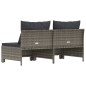 Gartensofa 2-Sitzer mit Kissen Grau Poly Rattan Gartensofa 2-Sitzer mit Kissen Grau Poly Rattan