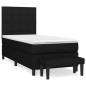 vidaXL Boxspringbett mit Matratze Schwarz 90x200 cm Stoff vidaXL Boxspringbett mit Matratze Schwarz 90x200 cm Stoff