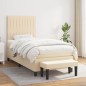 vidaXL Boxspringbett mit Matratze Creme 90x190 cm Stoff vidaXL Boxspringbett mit Matratze Creme 90x190 cm Stoff