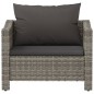 Gartensessel mit Kissen Grau Poly Rattan Gartensessel mit Kissen Grau Poly Rattan