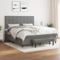 vidaXL Boxspringbett mit Matratze Dunkelgrau 180x200 cm Stoff vidaXL Boxspringbett mit Matratze Dunkelgrau 180x200 cm Stoff