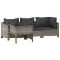 4-tlg. Garten-Lounge-Set mit Kissen Grau Poly Rattan 4-tlg. Garten-Lounge-Set mit Kissen Grau Poly Rattan