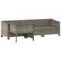 4-tlg. Garten-Lounge-Set mit Kissen Grau Poly Rattan 4-tlg. Garten-Lounge-Set mit Kissen Grau Poly Rattan