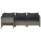 4-tlg. Garten-Lounge-Set mit Kissen Grau Poly Rattan 4-tlg. Garten-Lounge-Set mit Kissen Grau Poly Rattan