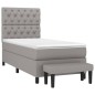 vidaXL Boxspringbett mit Matratze Hellgrau 80x200 cm Stoff vidaXL Boxspringbett mit Matratze Hellgrau 80x200 cm Stoff