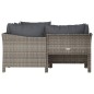 4-tlg. Garten-Lounge-Set mit Kissen Grau Poly Rattan 4-tlg. Garten-Lounge-Set mit Kissen Grau Poly Rattan