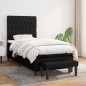 vidaXL Boxspringbett mit Matratze Schwarz 90x200 cm Stoff vidaXL Boxspringbett mit Matratze Schwarz 90x200 cm Stoff