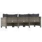 4-tlg. Garten-Lounge-Set mit Kissen Grau Poly Rattan 4-tlg. Garten-Lounge-Set mit Kissen Grau Poly Rattan