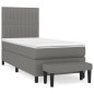 vidaXL Boxspringbett mit Matratze Dunkelgrau 90x200 cm Stoff vidaXL Boxspringbett mit Matratze Dunkelgrau 90x200 cm Stoff