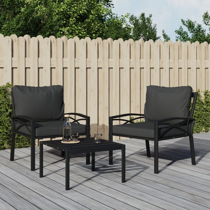 vidaXL Gartenstühle mit Grauen Kissen 2 Stk. 68x76x79 cm Stahl vidaXL Gartenstühle mit Grauen Kissen 2 Stk. 68x76x79 cm Stahl