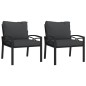 vidaXL Gartenstühle mit Grauen Kissen 2 Stk. 68x76x79 cm Stahl vidaXL Gartenstühle mit Grauen Kissen 2 Stk. 68x76x79 cm Stahl