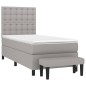 vidaXL Boxspringbett mit Matratze Hellgrau 90x200 cm Stoff vidaXL Boxspringbett mit Matratze Hellgrau 90x200 cm Stoff