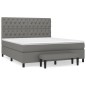 vidaXL Boxspringbett mit Matratze Dunkelgrau 160x200 cm Stoff vidaXL Boxspringbett mit Matratze Dunkelgrau 160x200 cm Stoff