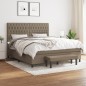 vidaXL Boxspringbett mit Matratze Taupe 180x200 cm Stoff vidaXL Boxspringbett mit Matratze Taupe 180x200 cm Stoff