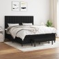 vidaXL Boxspringbett mit Matratze Schwarz 180x200 cm Stoff vidaXL Boxspringbett mit Matratze Schwarz 180x200 cm Stoff