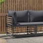 Garten-Ecksofa mit Dunkelgrauen Kissen Poly Rattan Garten-Ecksofa mit Dunkelgrauen Kissen Poly Rattan