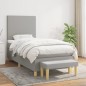 vidaXL Boxspringbett mit Matratze Hellgrau 90x190 cm Stoff vidaXL Boxspringbett mit Matratze Hellgrau 90x190 cm Stoff