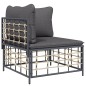 Garten-Ecksofa mit Dunkelgrauen Kissen Poly Rattan Garten-Ecksofa mit Dunkelgrauen Kissen Poly Rattan