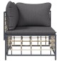 Garten-Ecksofa mit Dunkelgrauen Kissen Poly Rattan Garten-Ecksofa mit Dunkelgrauen Kissen Poly Rattan