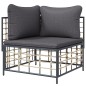 Garten-Ecksofa mit Dunkelgrauen Kissen Poly Rattan Garten-Ecksofa mit Dunkelgrauen Kissen Poly Rattan