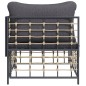 Garten-Ecksofa mit Dunkelgrauen Kissen Poly Rattan Garten-Ecksofa mit Dunkelgrauen Kissen Poly Rattan