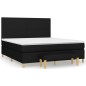 vidaXL Boxspringbett mit Matratze Schwarz 160x200 cm Stoff vidaXL Boxspringbett mit Matratze Schwarz 160x200 cm Stoff
