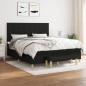 vidaXL Boxspringbett mit Matratze Schwarz 180x200 cm Stoff vidaXL Boxspringbett mit Matratze Schwarz 180x200 cm Stoff