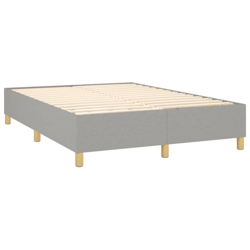 vidaXL Boxspringbett mit Matratze Hellgrau 140x190 cm Stoff vidaXL Boxspringbett mit Matratze Hellgrau 140x190 cm Stoff