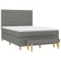vidaXL Boxspringbett mit Matratze Dunkelgrau 140x200 cm Stoff vidaXL Boxspringbett mit Matratze Dunkelgrau 140x200 cm Stoff