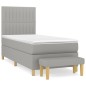 vidaXL Boxspringbett mit Matratze Hellgrau 90x190 cm Stoff vidaXL Boxspringbett mit Matratze Hellgrau 90x190 cm Stoff