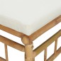 Garten-Ecksofa mit Cremeweißen Kissen Bambus Garten-Ecksofa mit Cremeweißen Kissen Bambus