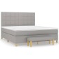 vidaXL Boxspringbett mit Matratze Hellgrau 180x200 cm Stoff vidaXL Boxspringbett mit Matratze Hellgrau 180x200 cm Stoff