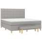 vidaXL Boxspringbett mit Matratze Hellgrau 180x200 cm Stoff vidaXL Boxspringbett mit Matratze Hellgrau 180x200 cm Stoff