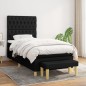 vidaXL Boxspringbett mit Matratze Schwarz 90x190 cm Stoff vidaXL Boxspringbett mit Matratze Schwarz 90x190 cm Stoff