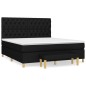 vidaXL Boxspringbett mit Matratze Schwarz 160x200 cm Stoff vidaXL Boxspringbett mit Matratze Schwarz 160x200 cm Stoff