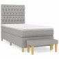 vidaXL Boxspringbett mit Matratze Hellgrau 90x200 cm Stoff vidaXL Boxspringbett mit Matratze Hellgrau 90x200 cm Stoff