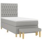 vidaXL Boxspringbett mit Matratze Hellgrau 90x200 cm Stoff vidaXL Boxspringbett mit Matratze Hellgrau 90x200 cm Stoff