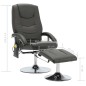 Massagesessel mit Fußhocker Grau Kunstleder Massagesessel mit Fußhocker Grau Kunstleder