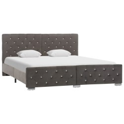 vidaXL Bettgestell Grau Samt 160x200 cm
