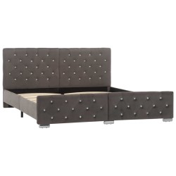 vidaXL Bettgestell Grau Samt 160x200 cm