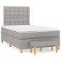 vidaXL Boxspringbett mit Matratze Hellgrau 120x200 cm Stoff vidaXL Boxspringbett mit Matratze Hellgrau 120x200 cm Stoff