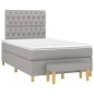 vidaXL Boxspringbett mit Matratze Hellgrau 120x200 cm Stoff vidaXL Boxspringbett mit Matratze Hellgrau 120x200 cm Stoff
