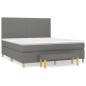 vidaXL Boxspringbett mit Matratze Dunkelgrau 180x200 cm Stoff vidaXL Boxspringbett mit Matratze Dunkelgrau 180x200 cm Stoff