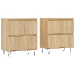 vidaXL Sideboards 2 Stk. Sonoma-Eiche Holzwerkstoff