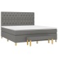 vidaXL Boxspringbett mit Matratze Dunkelgrau 160x200 cm Stoff vidaXL Boxspringbett mit Matratze Dunkelgrau 160x200 cm Stoff
