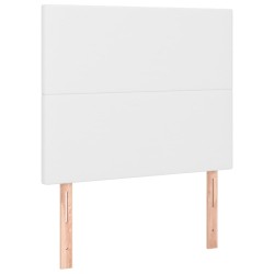 vidaXL Boxspringbett mit Matratze Weiß 100x200 cm Kunstleder