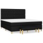 vidaXL Boxspringbett mit Matratze Schwarz 180x200 cm Stoff vidaXL Boxspringbett mit Matratze Schwarz 180x200 cm Stoff