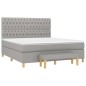 vidaXL Boxspringbett mit Matratze Hellgrau 180x200 cm Stoff vidaXL Boxspringbett mit Matratze Hellgrau 180x200 cm Stoff